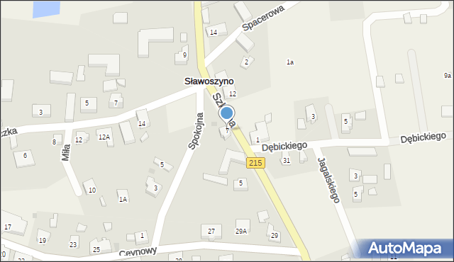 Sławoszyno, Szkolna, 7, mapa Sławoszyno