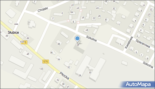Słubice, Szkolna, 1a, mapa Słubice