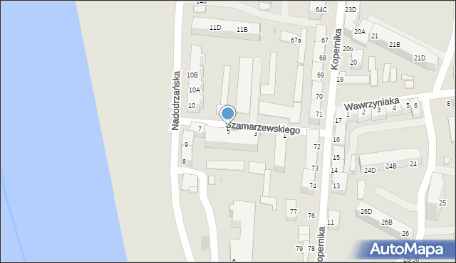 Słubice, Szamarzewskiego Augustyna, ks., 5, mapa Słubice