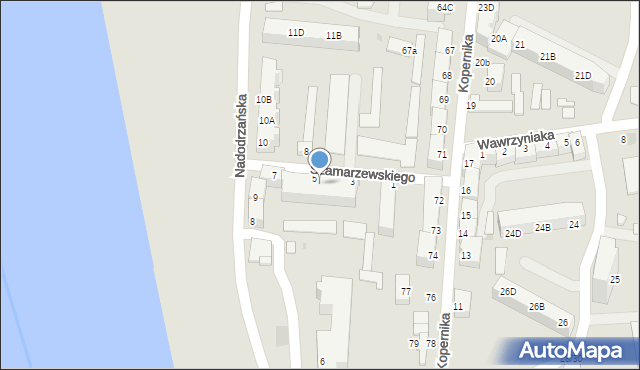 Słubice, Szamarzewskiego Augustyna, ks., 6, mapa Słubice