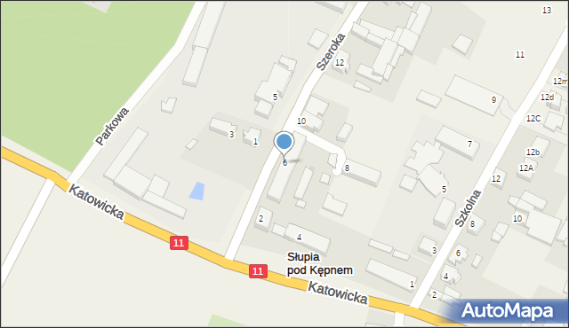 Słupia pod Kępnem, Szeroka, 6, mapa Słupia pod Kępnem