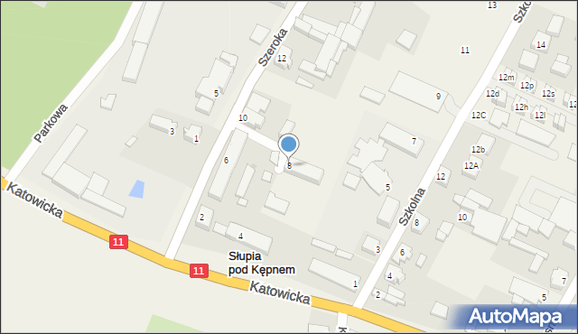 Słupia pod Kępnem, Szeroka, 8, mapa Słupia pod Kępnem