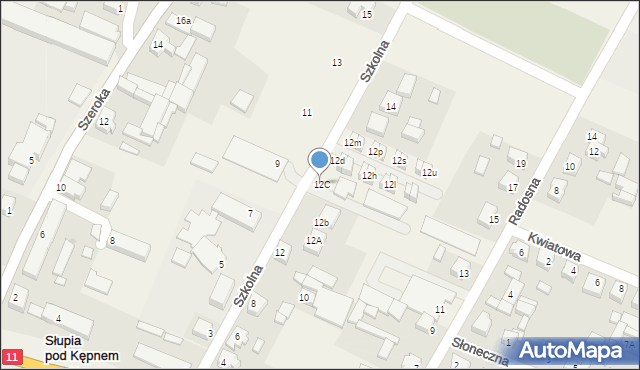 Słupia pod Kępnem, Szkolna, 12C, mapa Słupia pod Kępnem