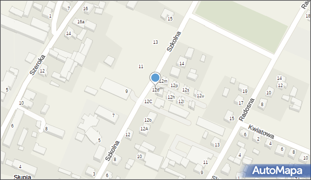 Słupia pod Kępnem, Szkolna, 12d, mapa Słupia pod Kępnem