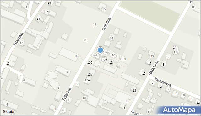 Słupia pod Kępnem, Szkolna, 12g, mapa Słupia pod Kępnem