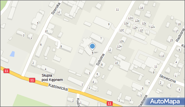 Słupia pod Kępnem, Szkolna, 5, mapa Słupia pod Kępnem