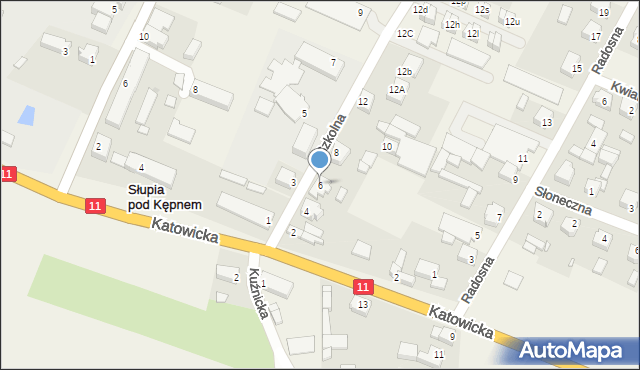 Słupia pod Kępnem, Szkolna, 6, mapa Słupia pod Kępnem