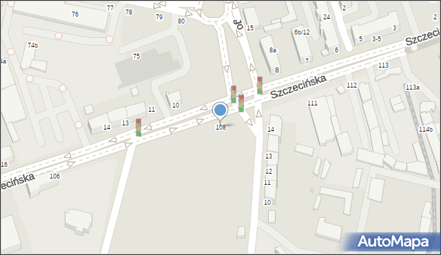 Słupsk, Szczecińska, 108, mapa Słupska