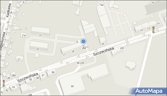 Słupsk, Szczecińska, 16a, mapa Słupska
