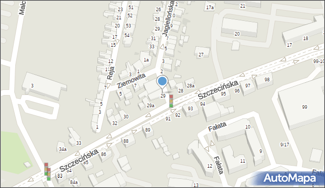 Słupsk, Szczecińska, 29, mapa Słupska