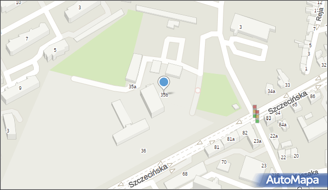 Słupsk, Szczecińska, 35b, mapa Słupska