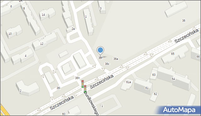 Słupsk, Szczecińska, 36f, mapa Słupska