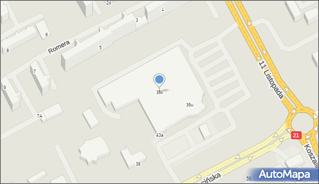 Słupsk, Szczecińska, 36k, mapa Słupska