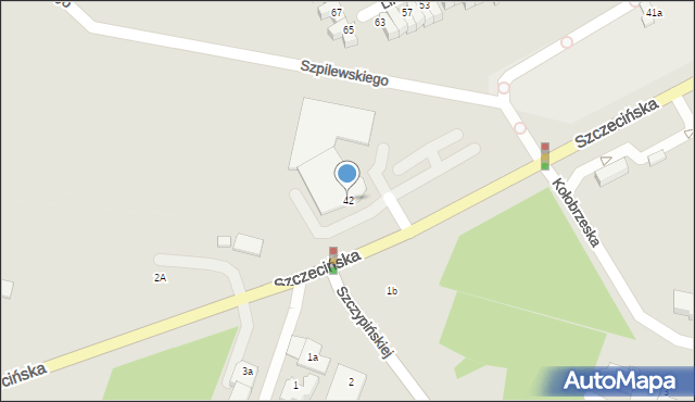 Słupsk, Szczecińska, 42, mapa Słupska