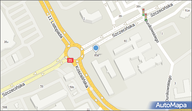 Słupsk, Szczecińska, 60a, mapa Słupska