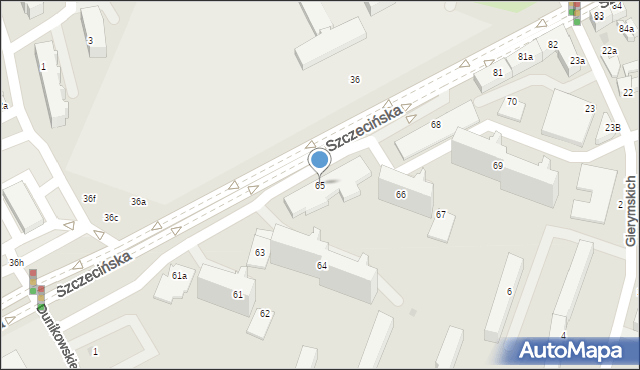 Słupsk, Szczecińska, 65, mapa Słupska