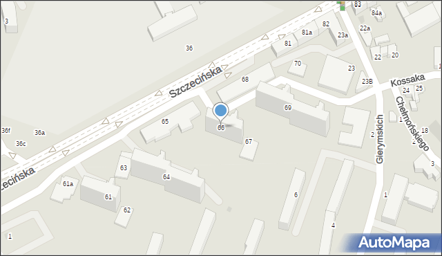 Słupsk, Szczecińska, 66, mapa Słupska