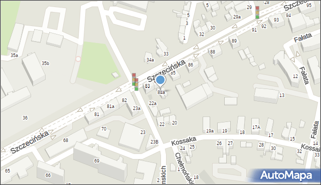 Słupsk, Szczecińska, 84a, mapa Słupska