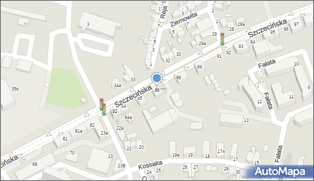 Słupsk, Szczecińska, 86, mapa Słupska