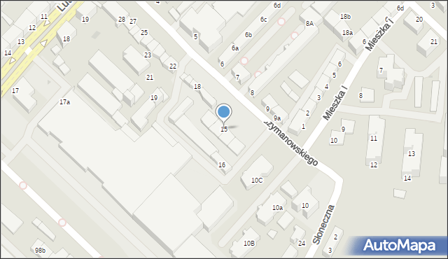 Słupsk, Szymanowskiego Karola, 15, mapa Słupska