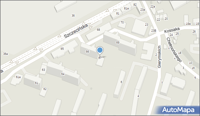 Słupsk, Szczecińska, 67, mapa Słupska