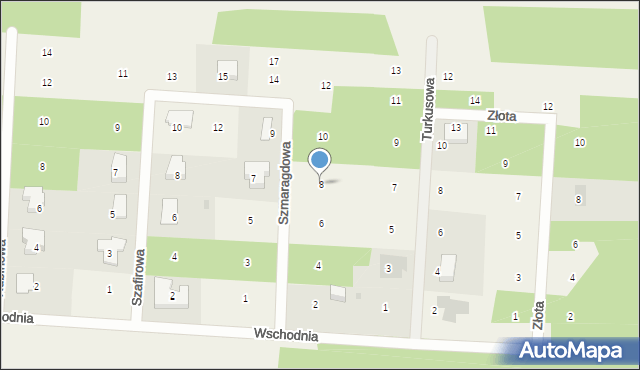 Smardzewice, Szmaragdowa, 8, mapa Smardzewice