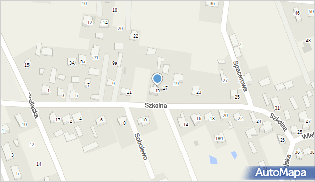 Sobolewo, Szkolna, 13, mapa Sobolewo