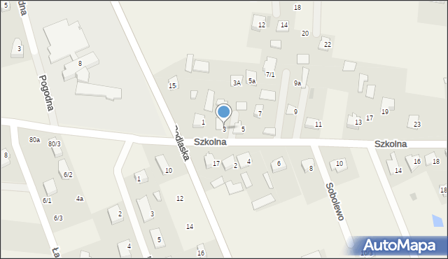 Sobolewo, Szkolna, 3, mapa Sobolewo