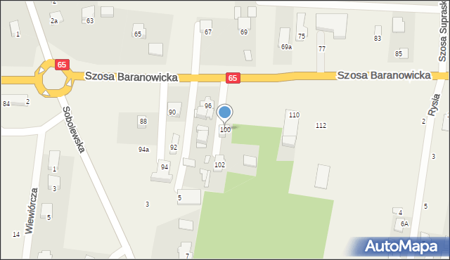 Sobolewo, Szosa Baranowicka, 100, mapa Sobolewo