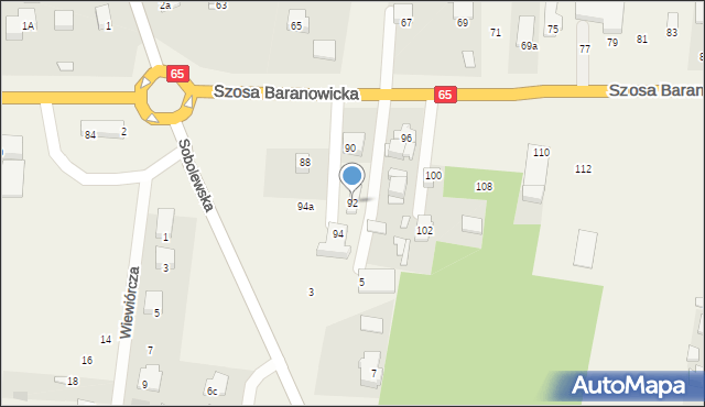 Sobolewo, Szosa Baranowicka, 92, mapa Sobolewo