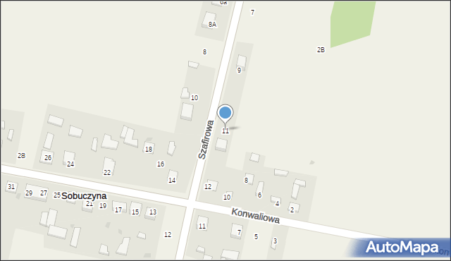 Sobuczyna, Szafirowa, 11, mapa Sobuczyna
