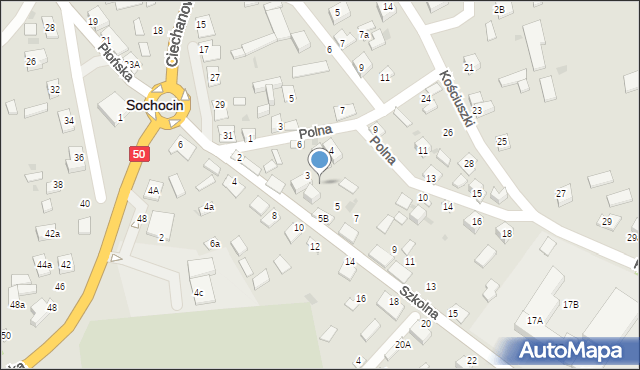 Sochocin, Szkolna, 5A, mapa Sochocin
