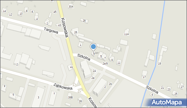 Sokołów Podlaski, Szkolna, 3, mapa Sokołów Podlaski