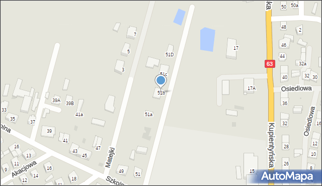 Sokołów Podlaski, Szkolna, 51b, mapa Sokołów Podlaski