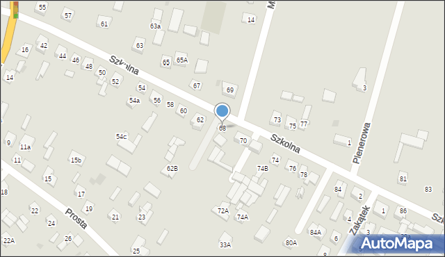 Sokołów Podlaski, Szkolna, 68, mapa Sokołów Podlaski