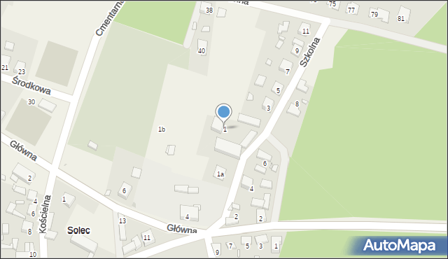 Solec, Szkolna, 1, mapa Solec