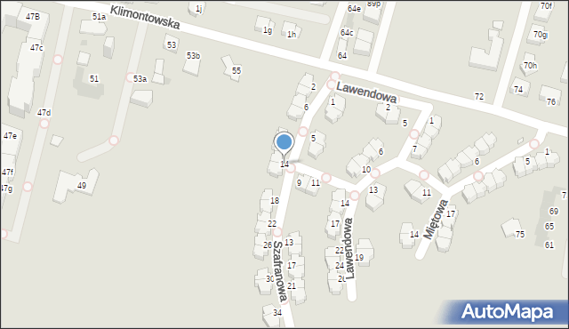 Sosnowiec, Szafranowa, 14, mapa Sosnowca