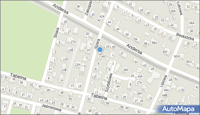 Sosnowiec, Szara, 4, mapa Sosnowca