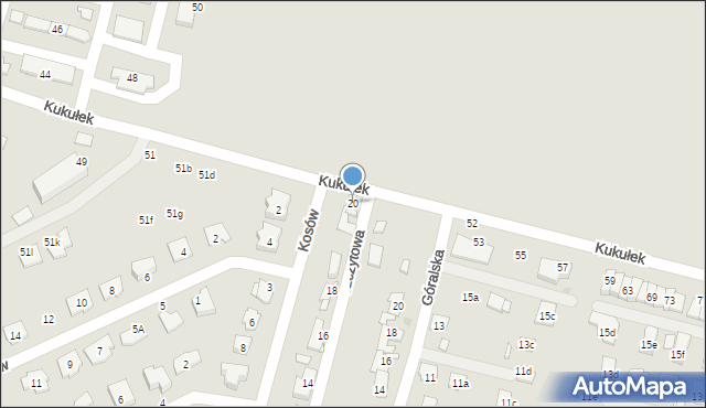 Sosnowiec, Szczytowa, 20, mapa Sosnowca