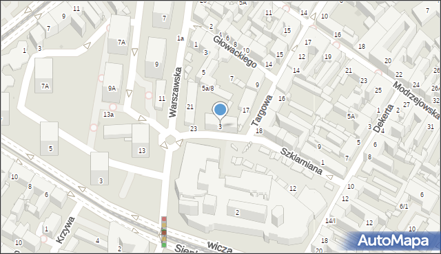 Sosnowiec, Szklarniana, 3, mapa Sosnowca