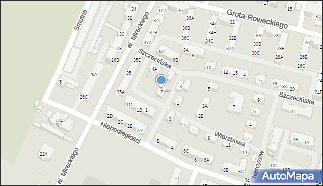 Sosnowiec, Szczecińska, 2, mapa Sosnowca