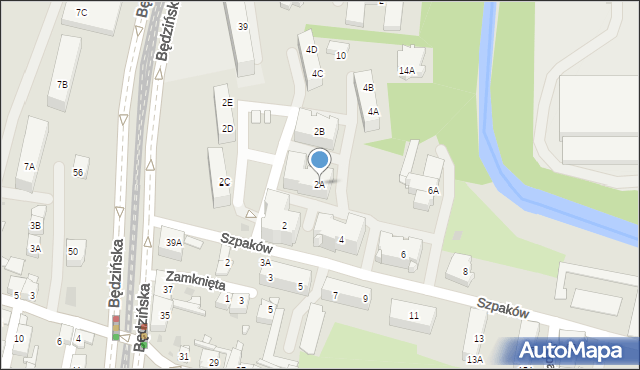 Sosnowiec, Szpaków, 2A, mapa Sosnowca