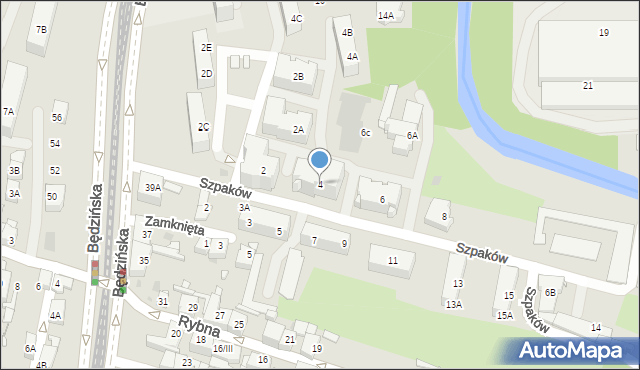 Sosnowiec, Szpaków, 4, mapa Sosnowca