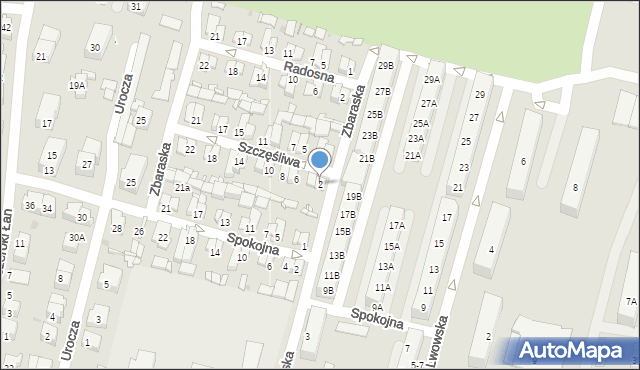 Sosnowiec, Szczęśliwa, 2, mapa Sosnowca