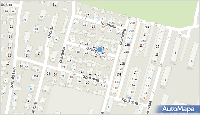 Sosnowiec, Szczęśliwa, 8, mapa Sosnowca