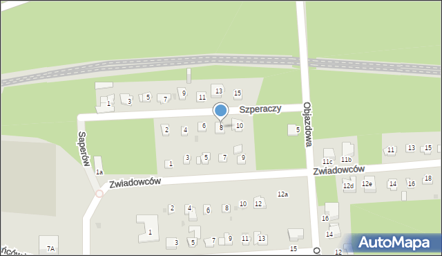 Sosnowiec, Szperaczy, 8, mapa Sosnowca