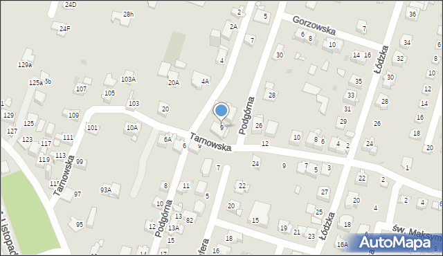 Sosnowiec, Szafera Władysława, prof., 9, mapa Sosnowca