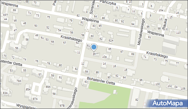 Sosnowiec, Szreniawskiego Jana, 10, mapa Sosnowca