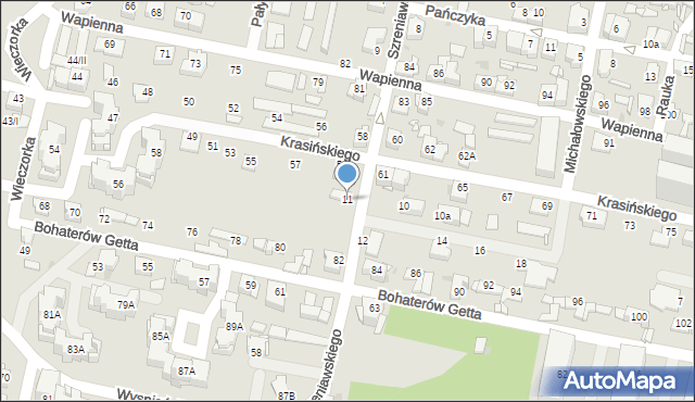 Sosnowiec, Szreniawskiego Jana, 11, mapa Sosnowca