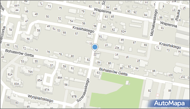 Sosnowiec, Szreniawskiego Jana, 12, mapa Sosnowca